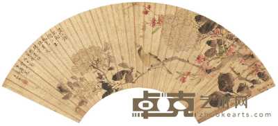 刘德六 花鸟 扇面 16.5×52cm